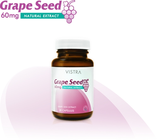 Vistra Grape Seed Extract สารสกัดจากเมล็ดองุ่น 60 mg 30 แคปซูล ชะลอวัย ต่อต้านอนุมูลอิสระ