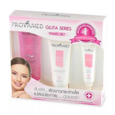 Provamed Gluta Travel Set : Gluta Bright Skin Booster + Gluta Bio Serum + Gluta Bright Skin Cleansing Gel