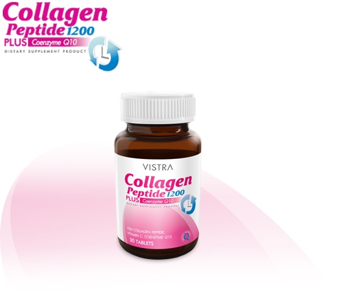 Vistra Collagen Peptide 1200 mg & Q10 30 แคปซูล สินค้าหมดเหลือแบบ 60 แคปซูล แนะนำคอลลาเจน 1300 สูตรใหม่แทน