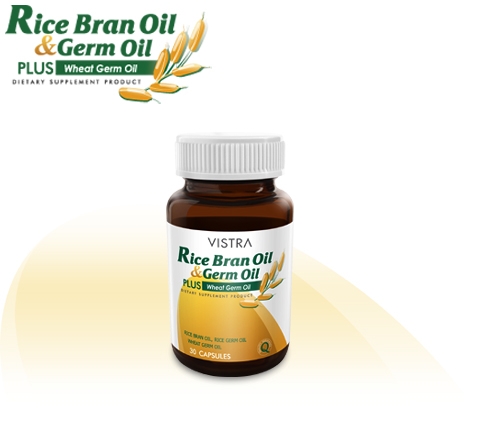 Vistra Rice Bran Oil น้ำมันรำข้าว 30 แคปซูล ลดโคเรสเตอรอล ป้องกันโรคหัวใจ หลอดเลือดตีบตัน