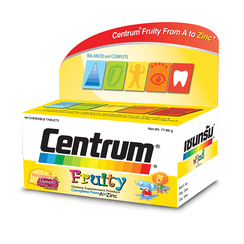 CENTRUM FRUITY RASPBERRY&LEMON (40 CHEWABLETABLETS)