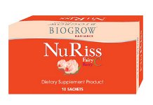 Biogrow nuriss Fairy C Berry  ผลิตภัณฑ์เสริมอาหารชนิดชง ประกอบด้วยสารสกัดจากบิลเบอร์รี แอล-กลูต้าไธโอน สารสกัดจากทับทิม บำรุงสายตา