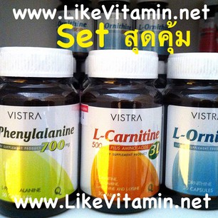 Set หุุ่นเฟิร์ม  L-Phenylalanine แบบ 30 เม็ด 1 ขวด + L-Carnitine Plus 3L แบบ 30 เม็ด  1 ขวด + L-Ornithine แบบ 30 เม็ด 1 ขวด