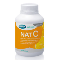 Mega We Care nat C วิตามินซี 1000 mg  30 เม็ด สร้างภูมิคุ้มกัน ลดภูมิแพ้ ป้องกันโรคต้อกระจก และโดยเฉพาะบำรุงผิวพรรณ ทำให้ผิวใส สร้างคอลลาเจน