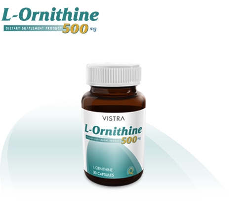 Vistra L-Ornithine 500 mg. 30 แคปซูล สร้างกล้ามเนี้อ สร้างฮอร์โมนในการเจริญเติบโต