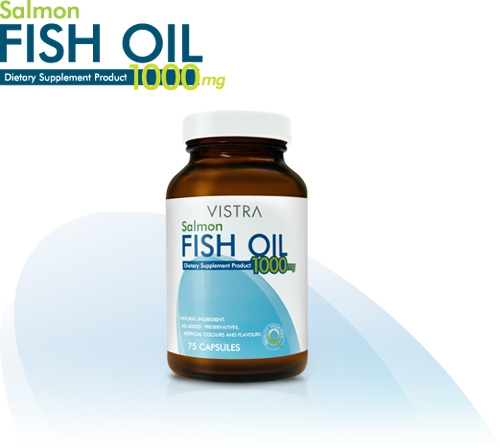 Vistra Salmon Fish Oil น้ำมันปลาแซลมอน 75 แคปซูล ช่วยเรื่องหัวใจ ไขมันหลอดเลือด