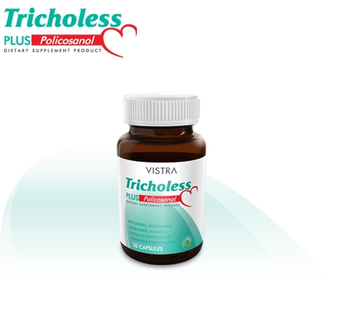 Vistra Tricholess 30 capsules วิสทร้า ไตรคลอเลส 30 แคปซูล 2 ใน 1 เดียว ลดไขมันในเลือดสูง ลดปริมาณไตรกลีเซอไรด์ และลดคอเลสเตอรอล ลดไขมันในหลอดเลือด